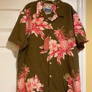 Tommy Bahama Brown Hawaiian Shirt NWT